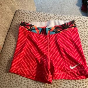Nike coral pattern spandex shorts